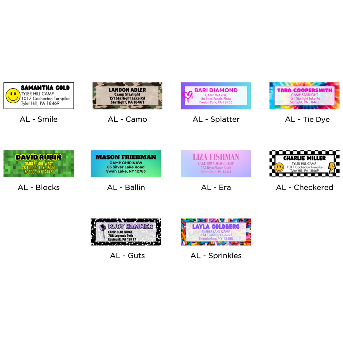 Longer Letter Later Pattern Address Labels