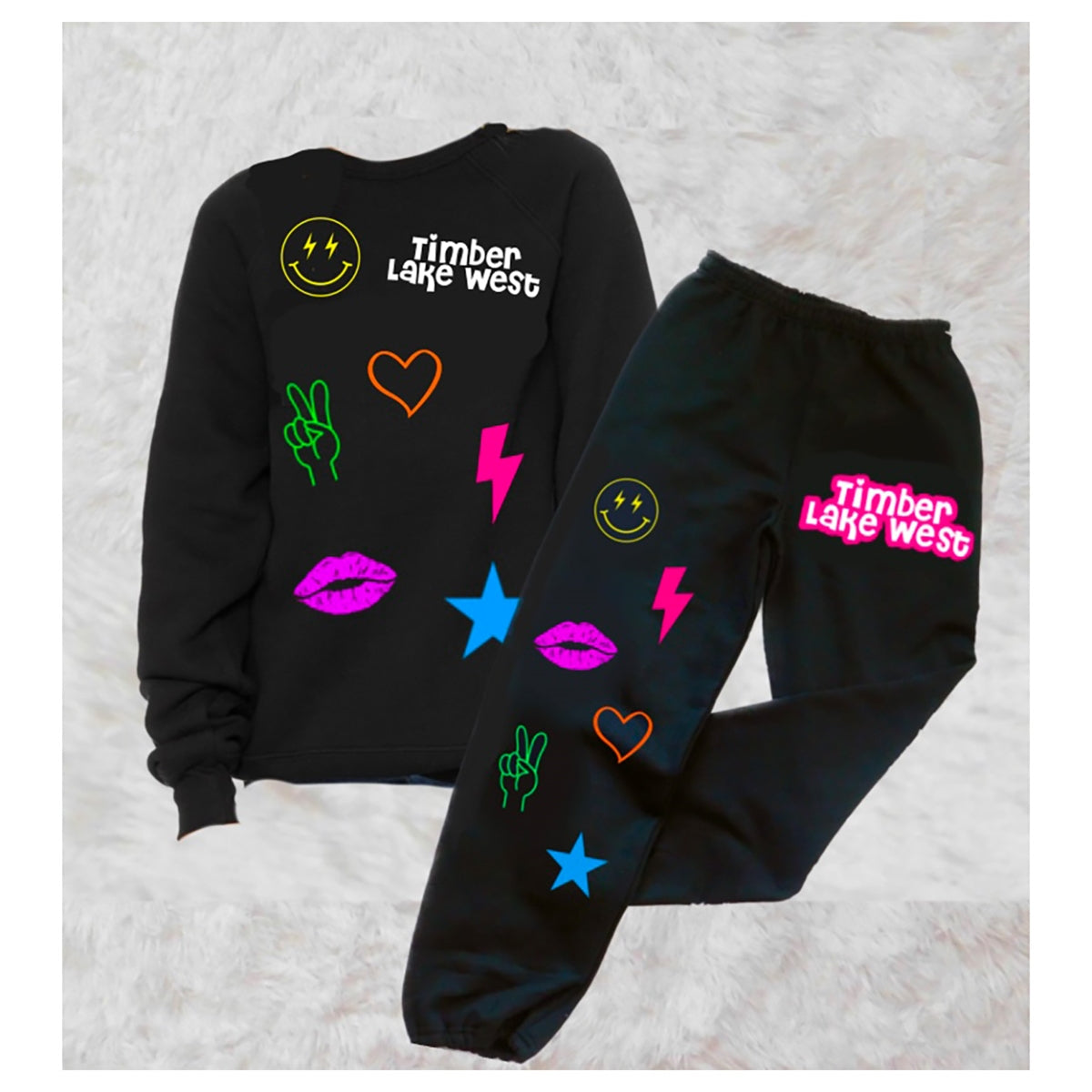 Decked Out Apparel Black Neon Sweatpants