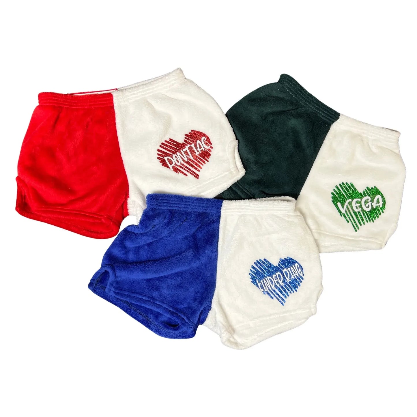 Made with Love and Kisses Pajama Shorts - Striped Heart