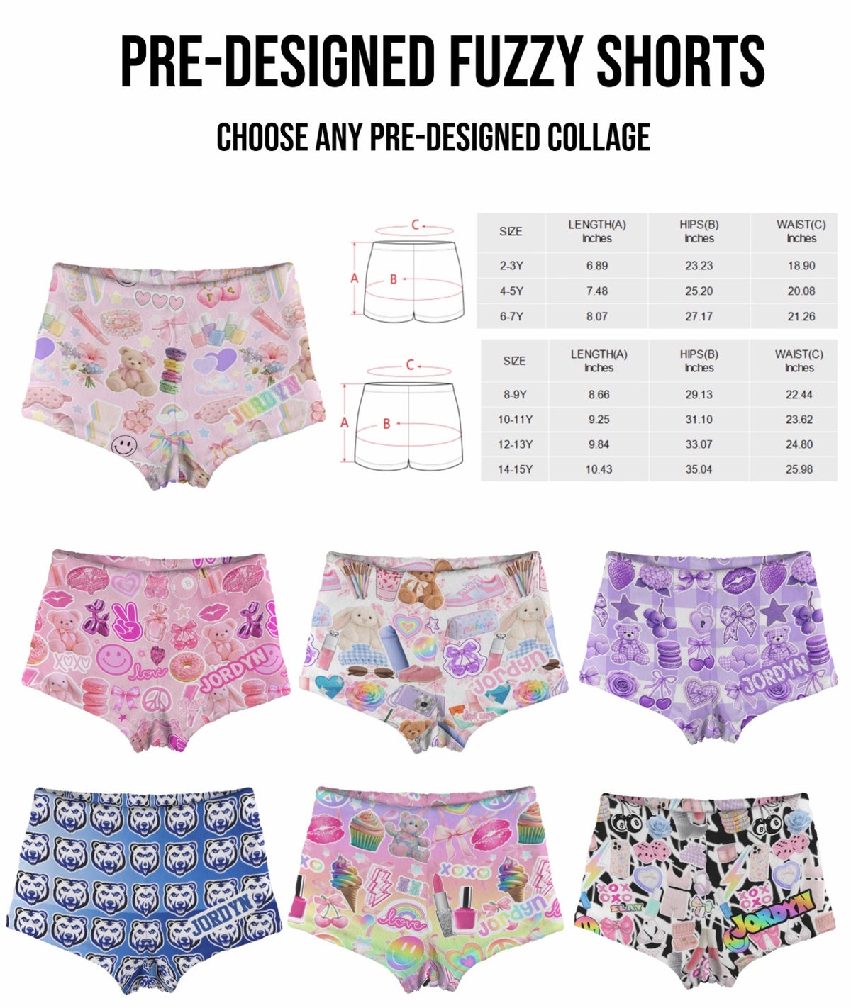 Create By D Pre-Designed Fuzzy Shorts