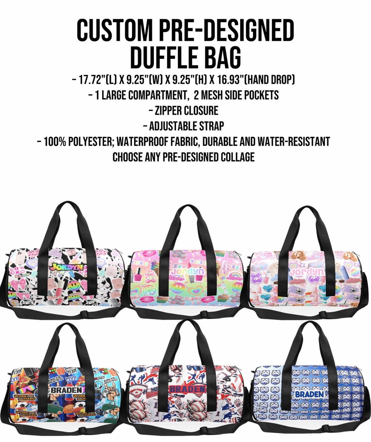 Create By D Custom Pre-Designed Duffle Bag