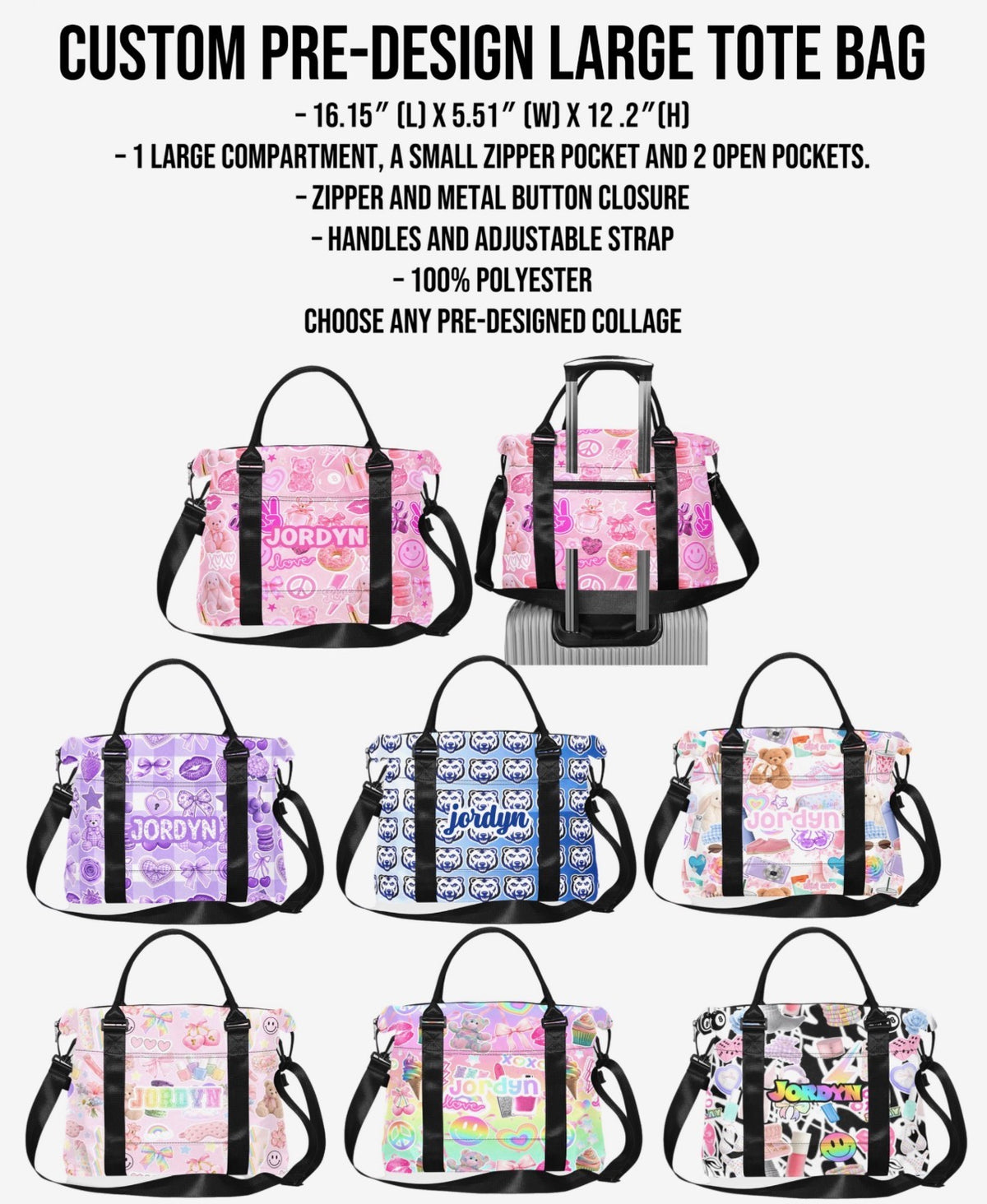 Create By D Custom Pre-Design Large Tote Bag