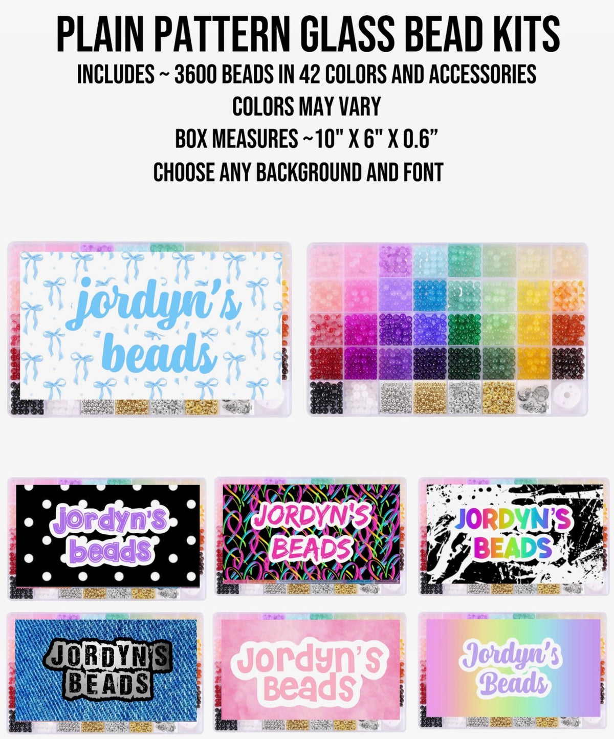 Create By D Plain Pattern Glass Bead Kits