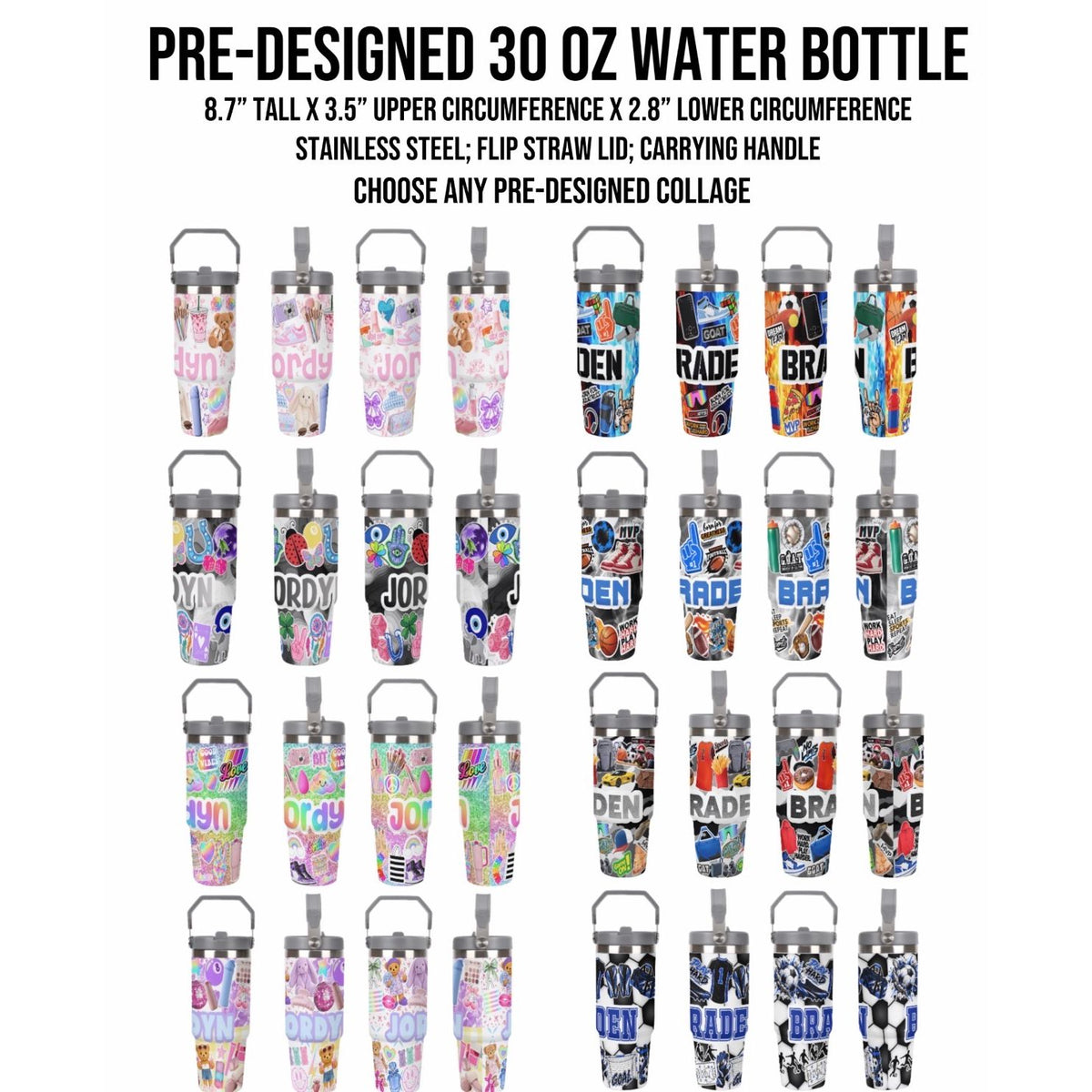 Create By D Pre-Designed 30 Oz Water Bottle
