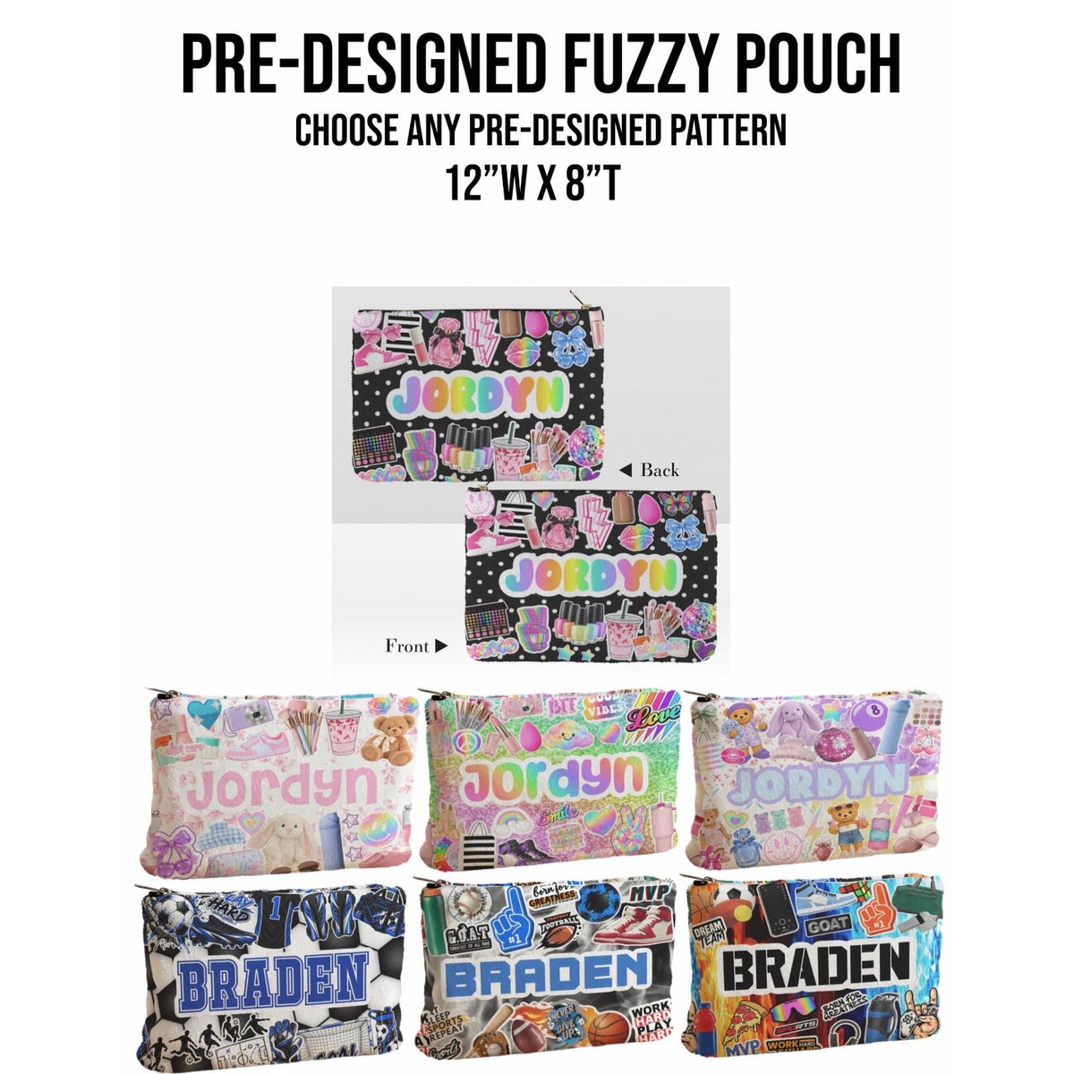 Create By D Pre-Designed Fuzzy Pouch