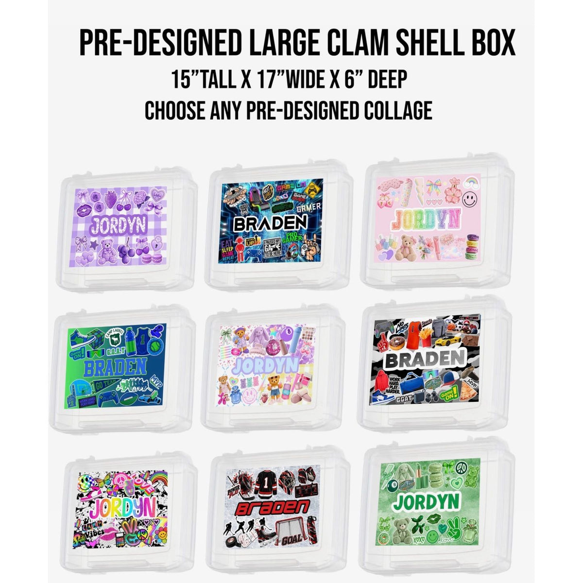 Create By D Pre-Designed Large Clam Shell Box