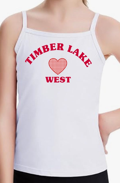 Melissa Nathan Camp Gingham Heart Adjustable Strap Cami Tank