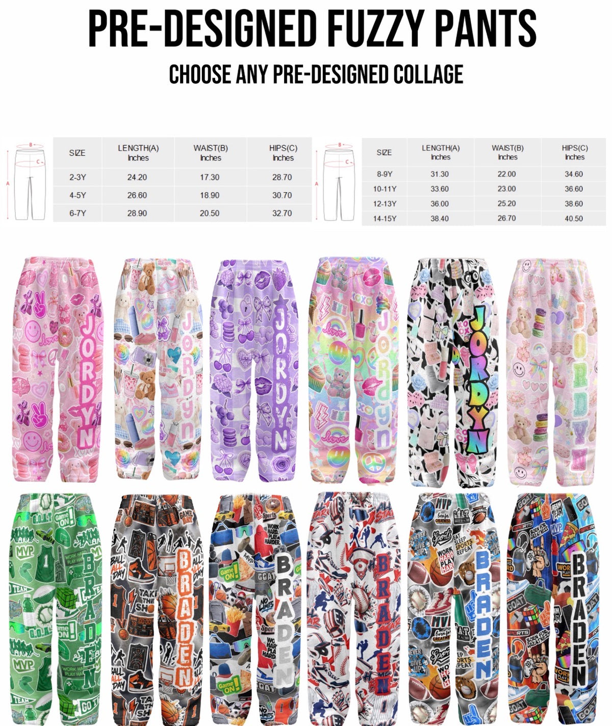 Create By D Pre-Designed Fuzzy Pants