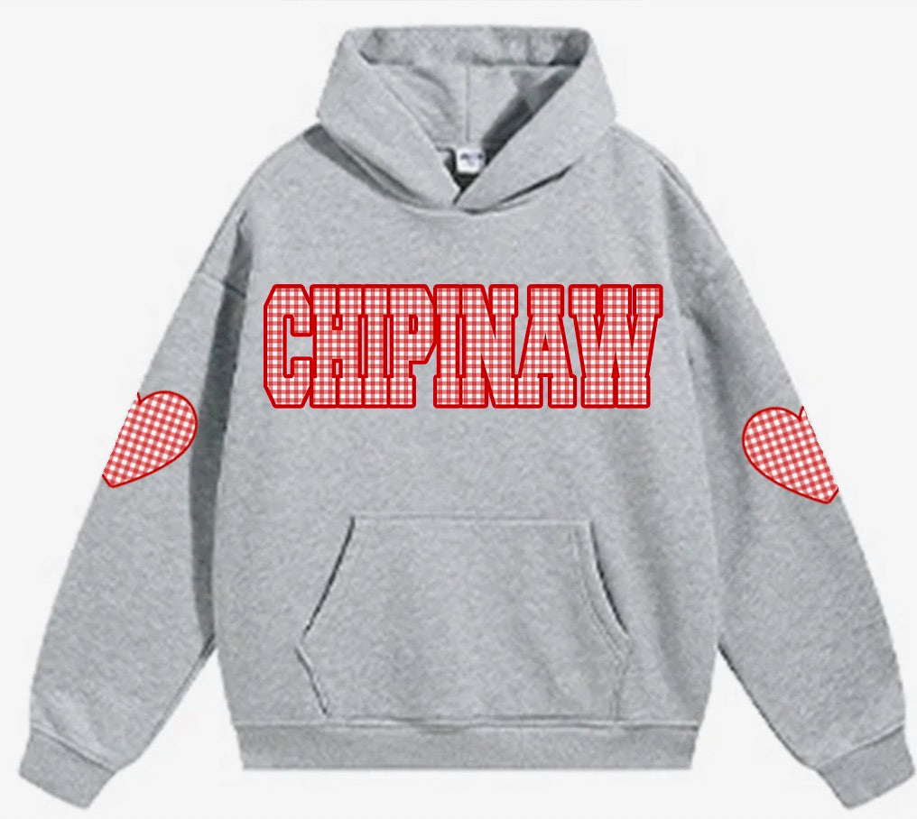 Melissa Nathan Grey Gingham Hoodie