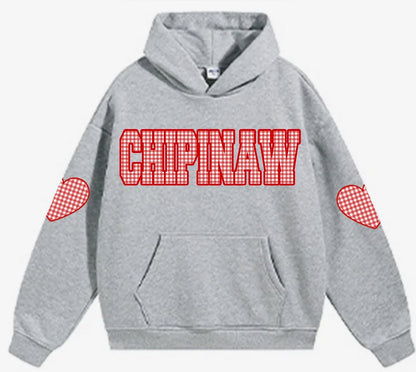 Melissa Nathan Grey Gingham Hoodie