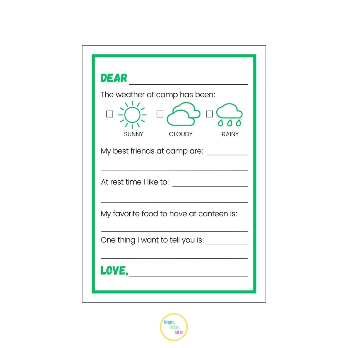 Longer Letter Later Variety Stationery Pack