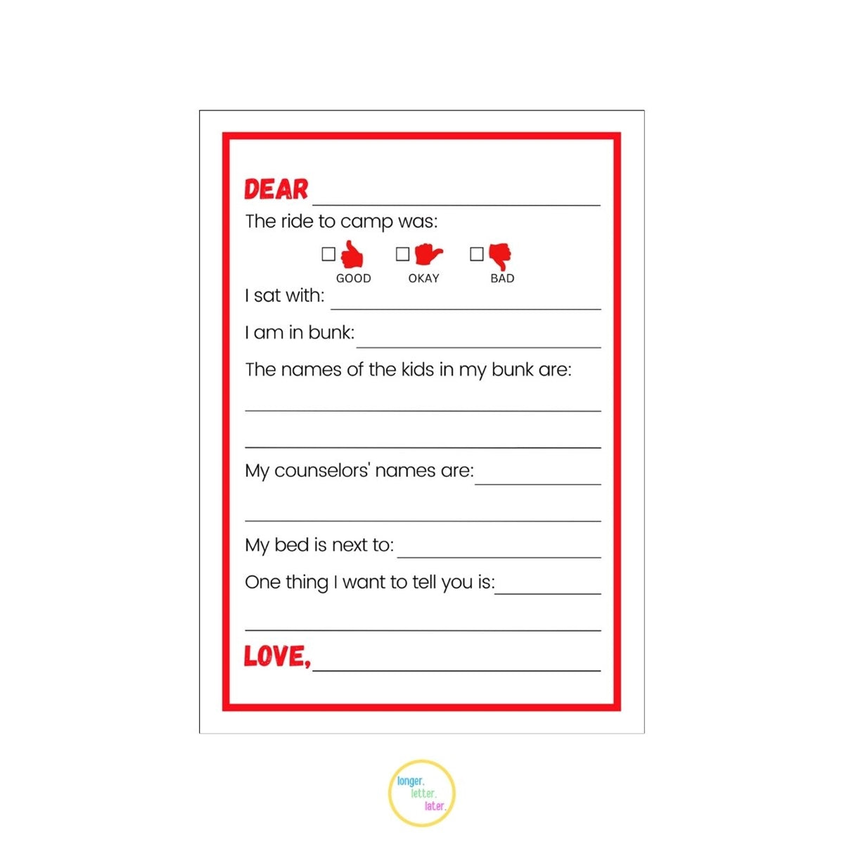 Longer Letter Later Variety Stationery Pack