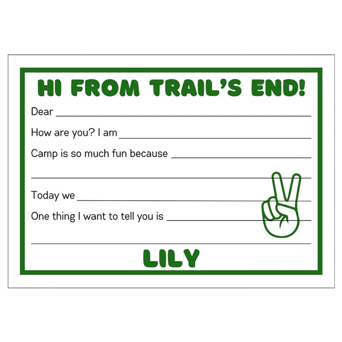 Longer Letter Later Custom Fill-In Cards