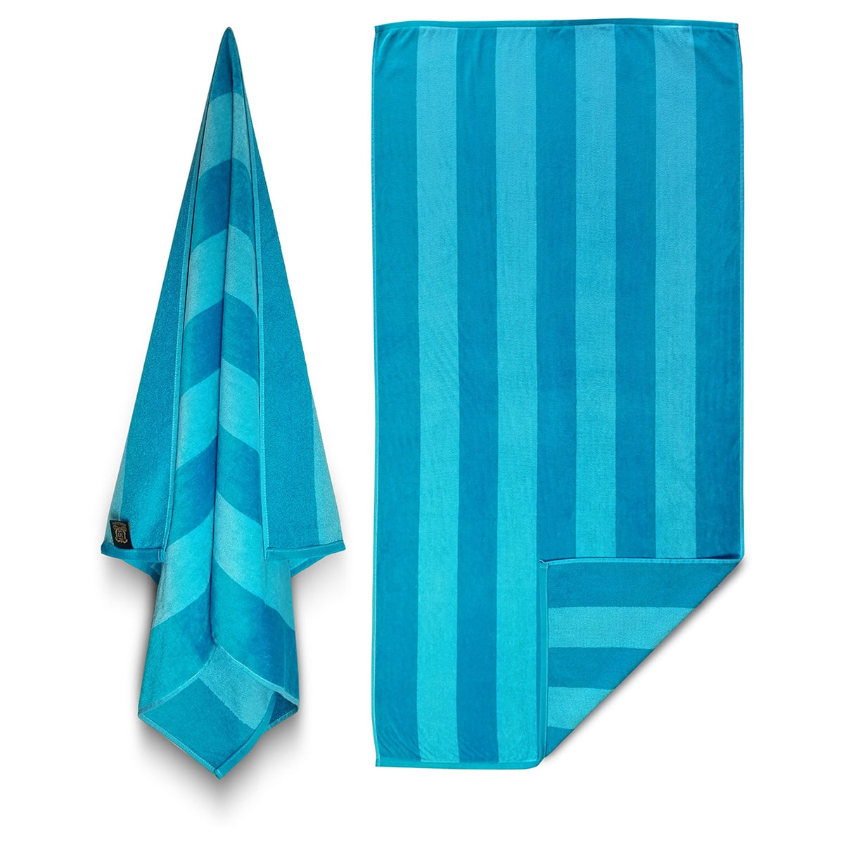 Two-Tone Cabana Stripe Terry Beach Towel