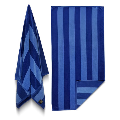 Two-Tone Cabana Stripe Terry Beach Towel