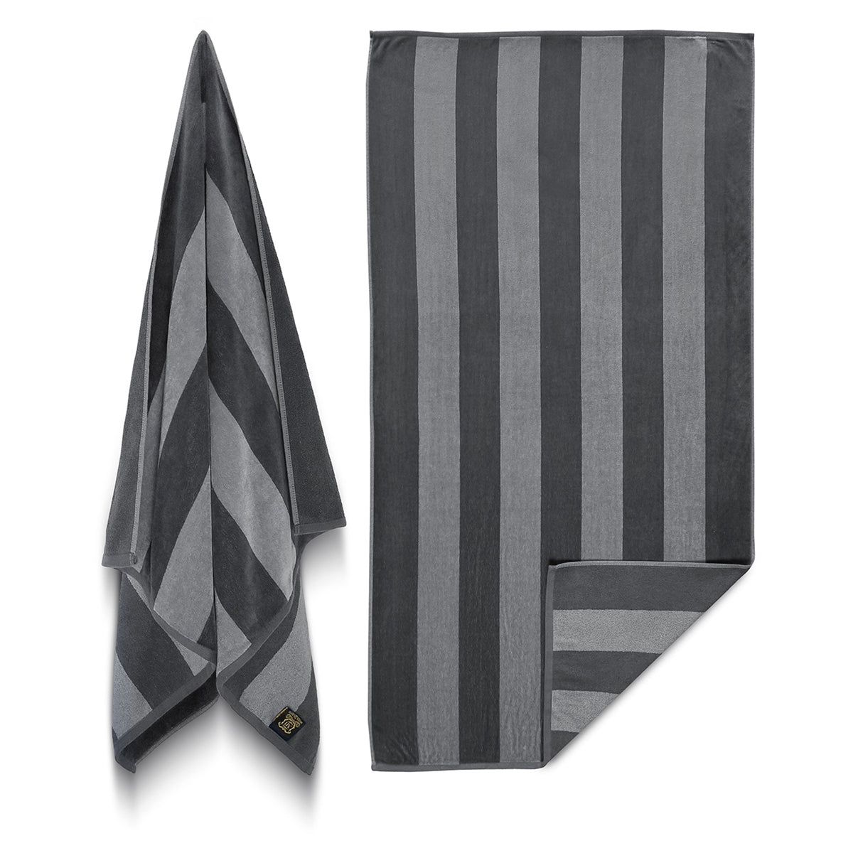 Two-Tone Cabana Stripe Terry Beach Towel