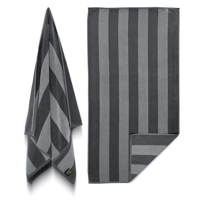 Two-Tone Cabana Stripe Terry Beach Towel
