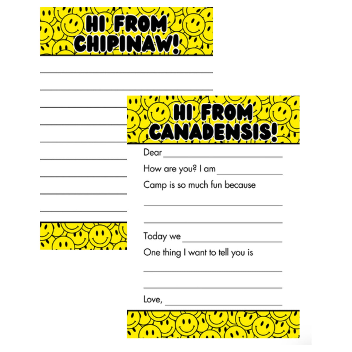 Longer Letter Later Camp Name Stationery Pack