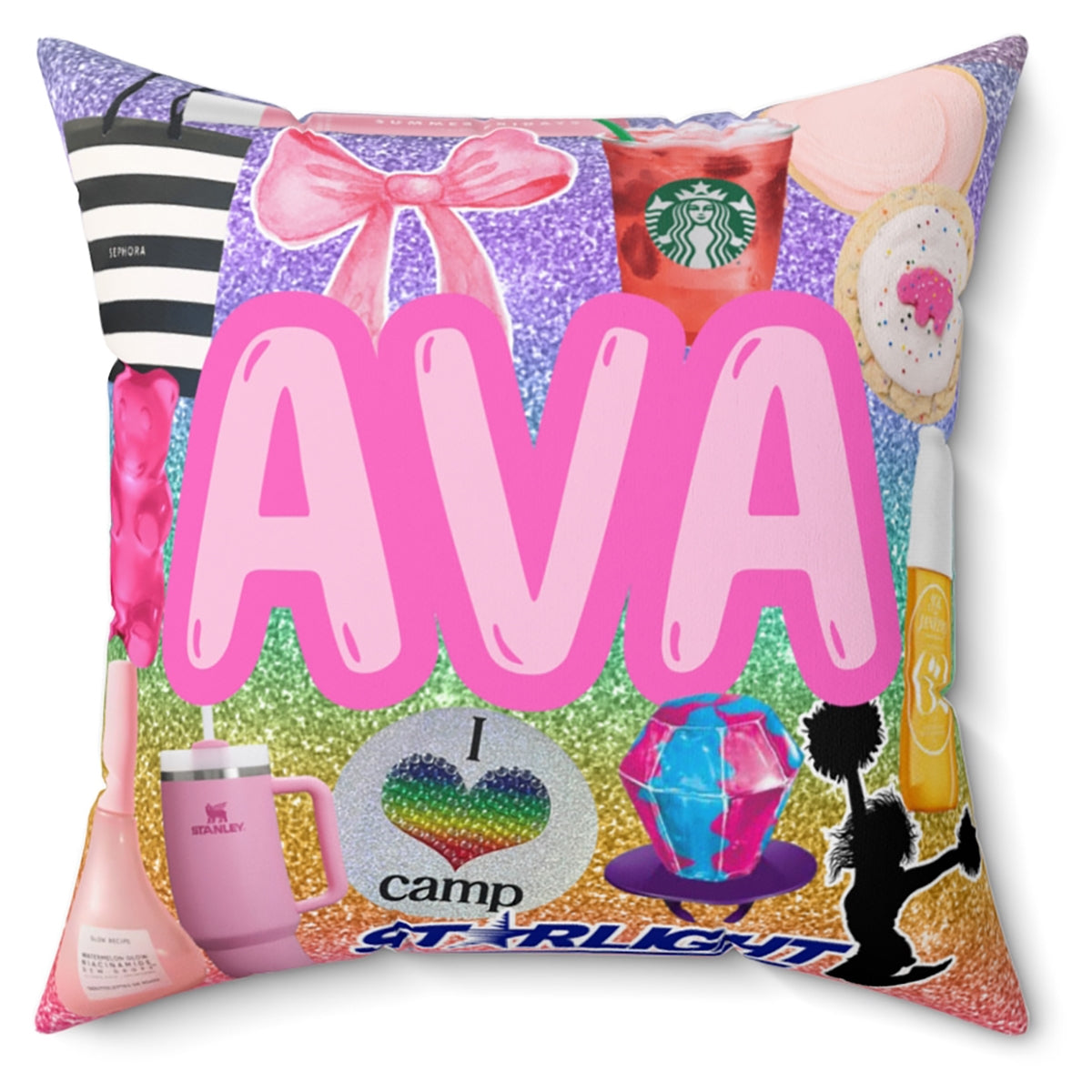 Decked Out Apparel Favorite Things Name Pillow