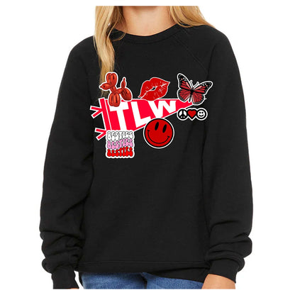 Melissa Nathan Girls Pennant Decal Crewneck