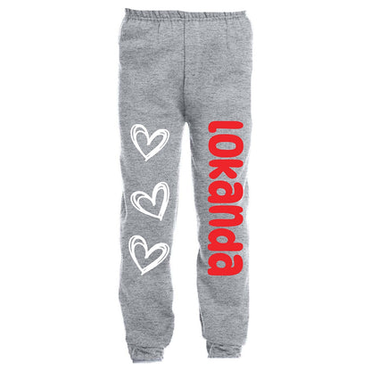Cuteez Scribble Heart Sweatpants