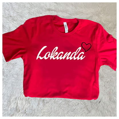 Decked Out Apparel Cursive Heart Tee