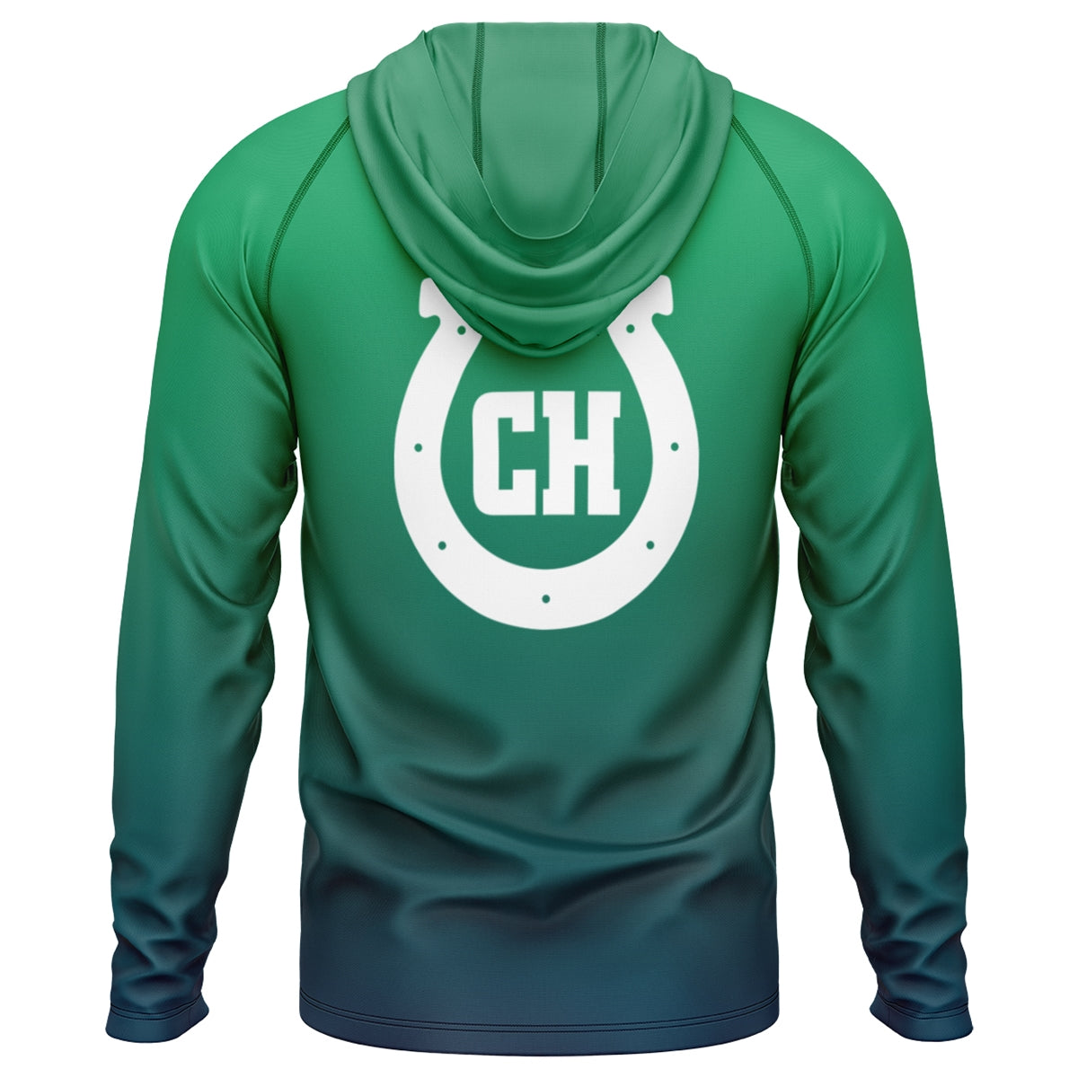 Athletic Camper Green Logo Lightweight Hooded Long Sleeve