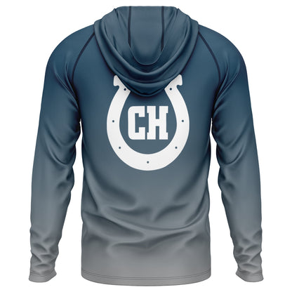 Athletic Camper Grey Logo Lightweight Hooded Long Sleeve