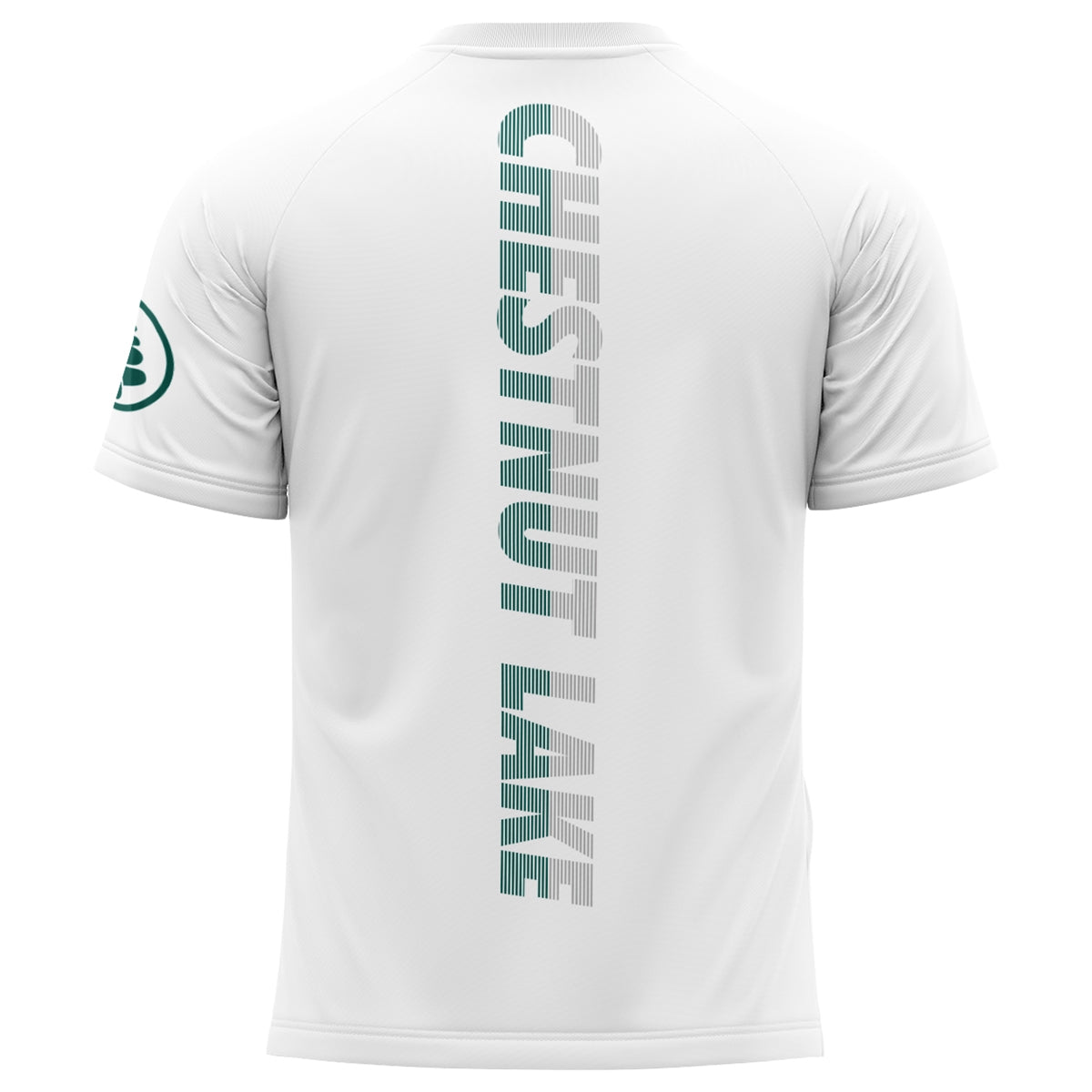 Athletic Camper Performance Two Tone Striped Lettering Tee