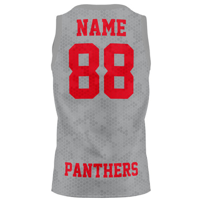 Grey basketball jersey with red number 88 and Panthers text