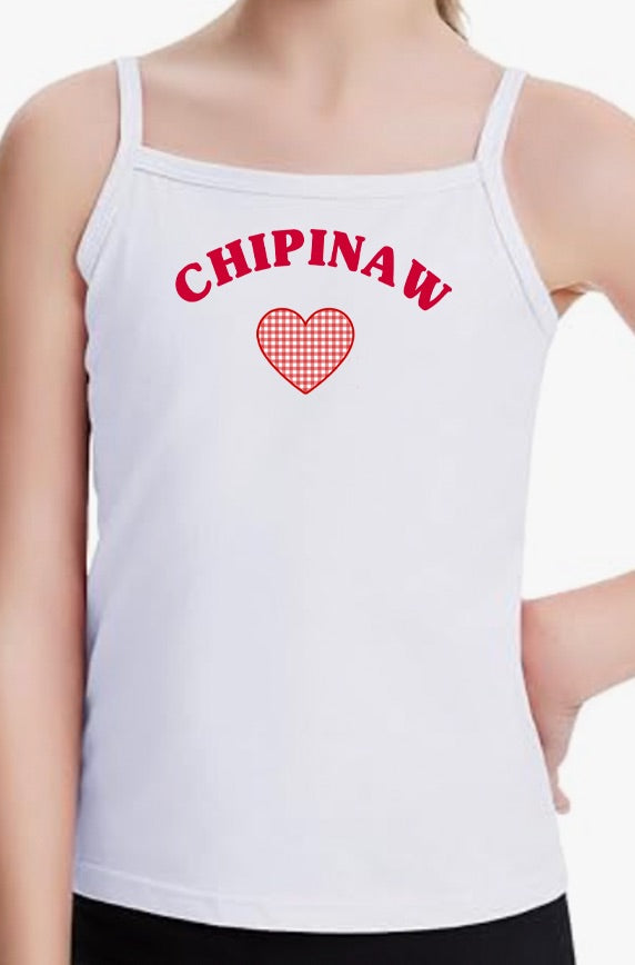 Melissa Nathan Camp Gingham Heart Adjustable Strap Cami Tank