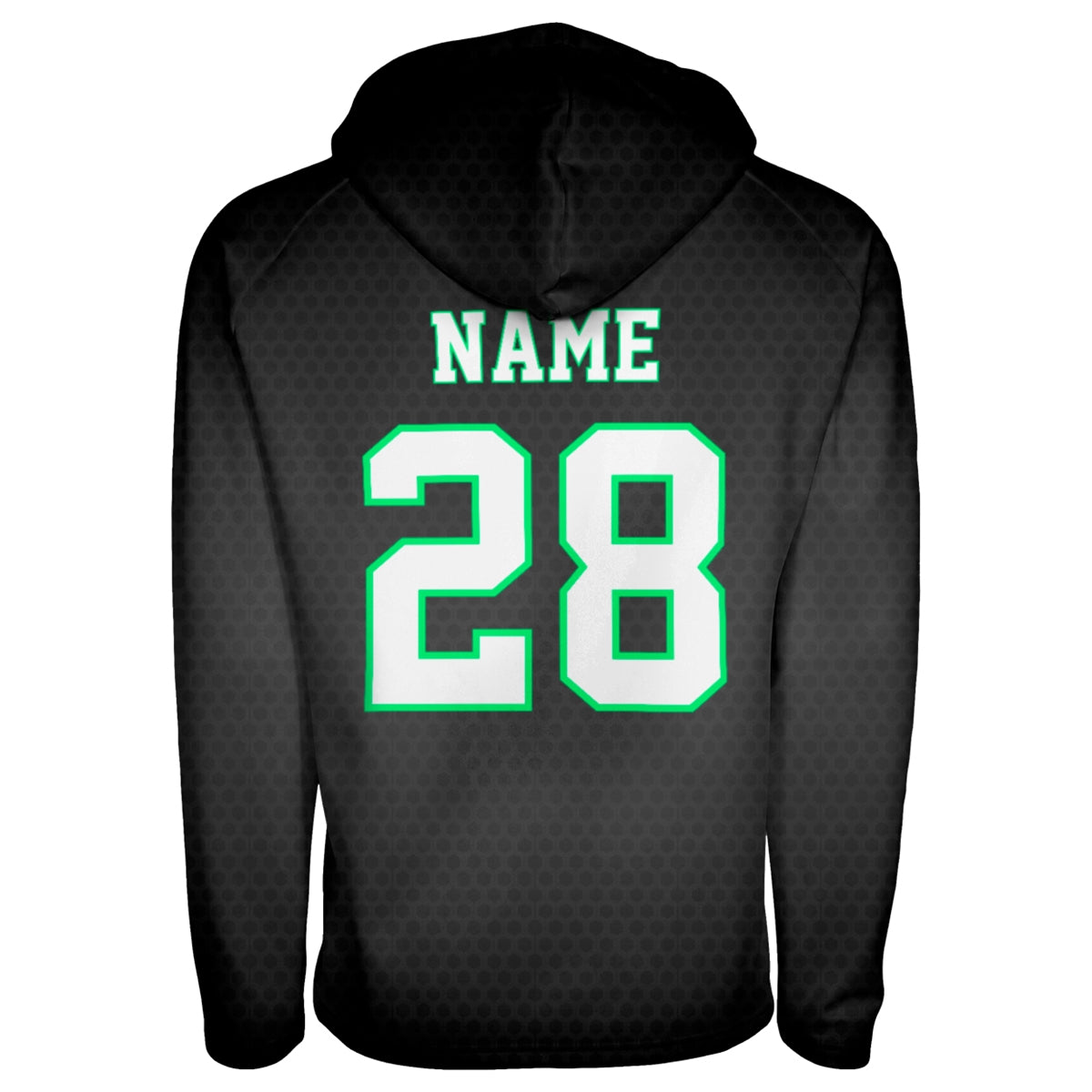Athletic Camper Oversized Boys Black with Green Pullover Hoodie