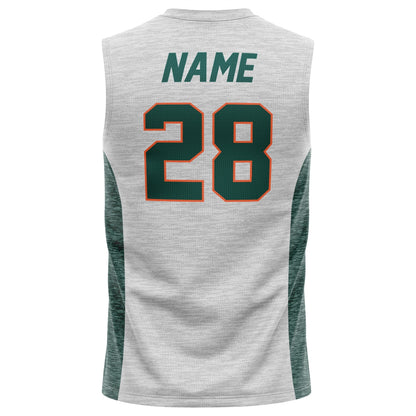 Athletic Camper Performance Heather White Muscle Tank
