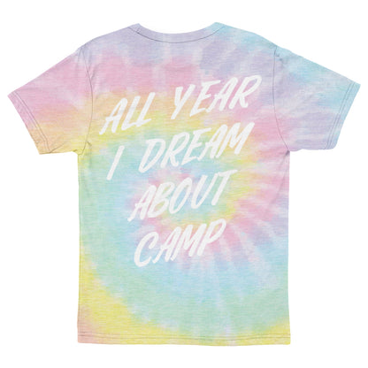 Athletic Camper Girls Rainbow Tie Dye Tee